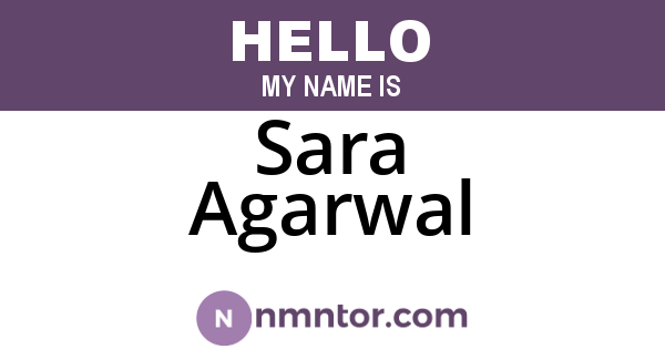 Sara Agarwal