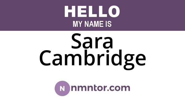 Sara Cambridge