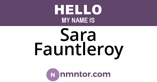 Sara Fauntleroy