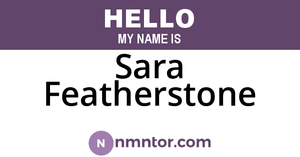 Sara Featherstone