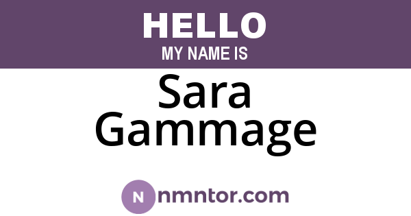 Sara Gammage