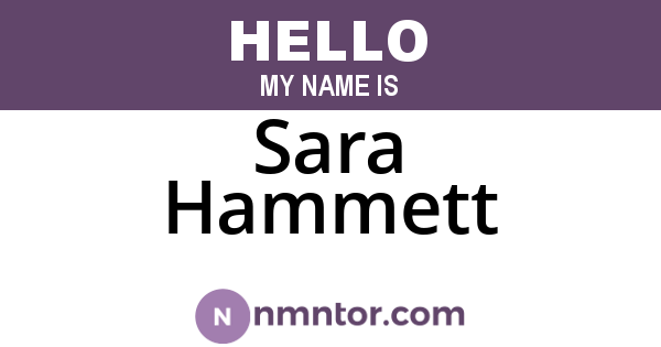 Sara Hammett