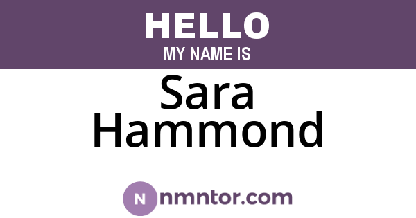 Sara Hammond