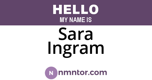 Sara Ingram