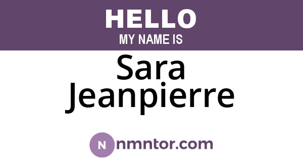 Sara Jeanpierre