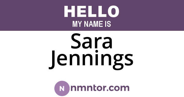 Sara Jennings