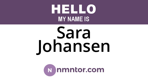 Sara Johansen