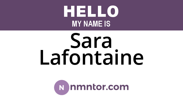 Sara Lafontaine