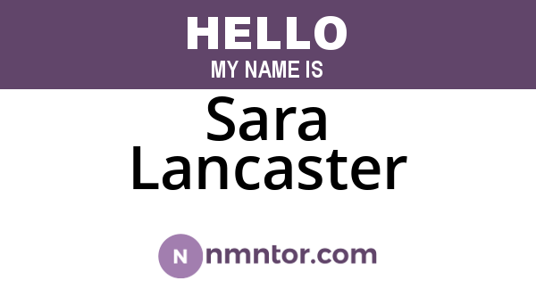 Sara Lancaster