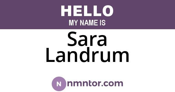 Sara Landrum