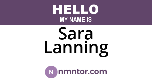 Sara Lanning