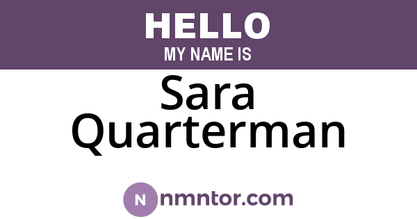 Sara Quarterman