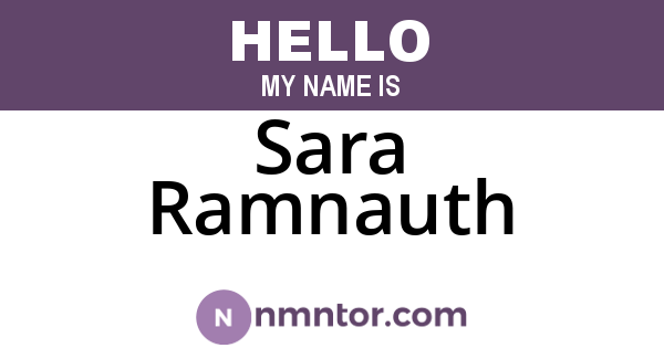 Sara Ramnauth
