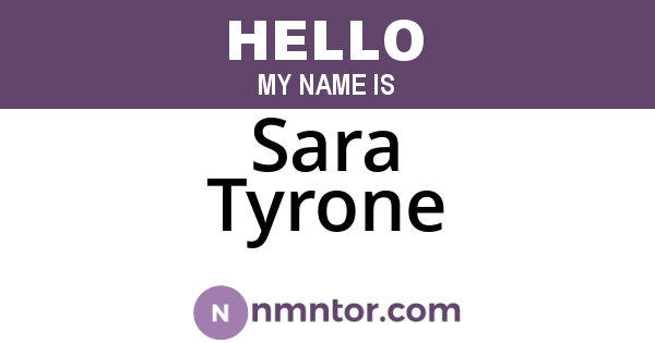 Sara Tyrone