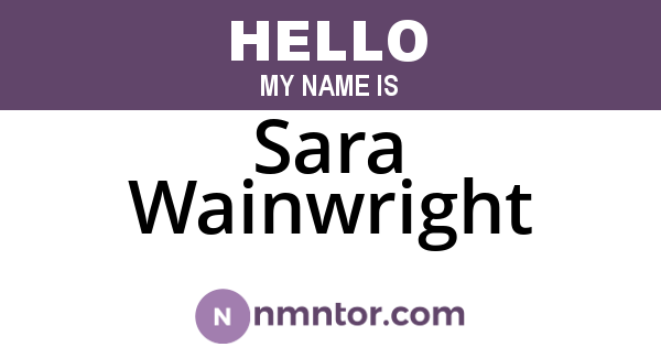 Sara Wainwright