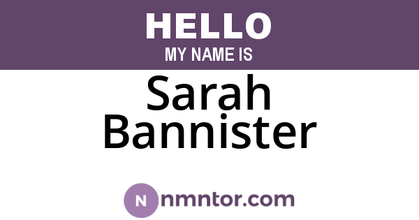 Sarah Bannister