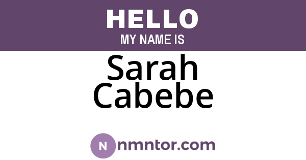 Sarah Cabebe