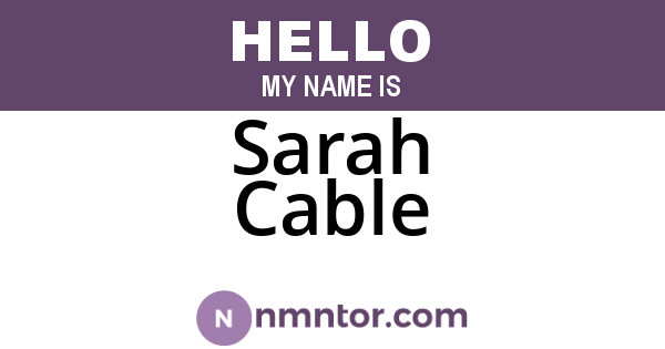 Sarah Cable