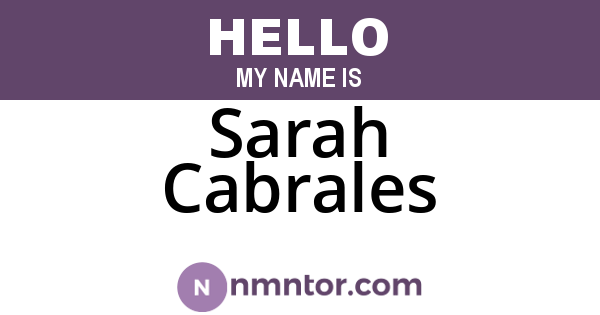 Sarah Cabrales