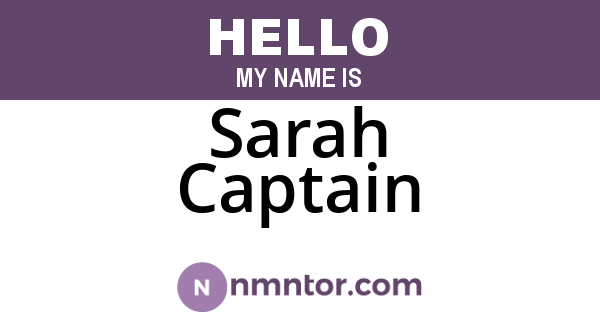 Sarah Captain