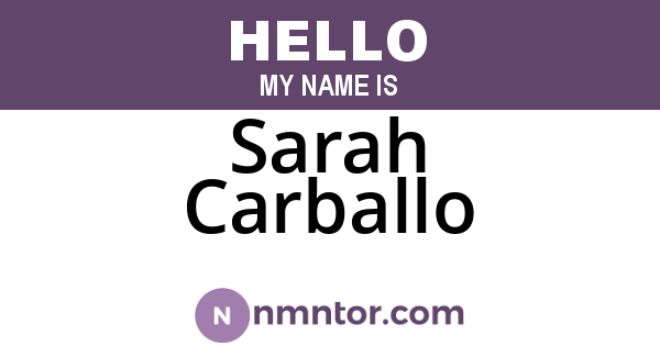 Sarah Carballo
