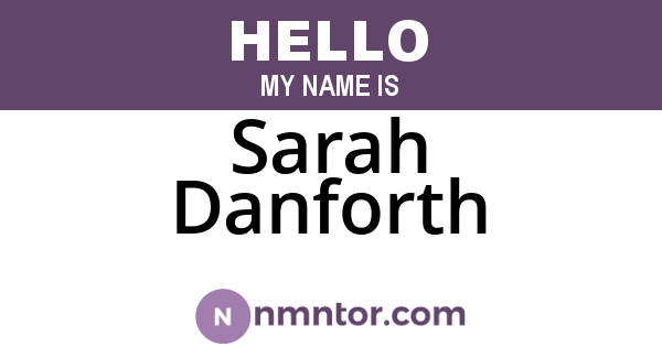 Sarah Danforth