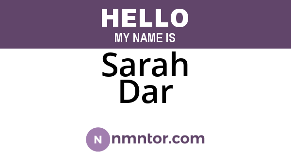 Sarah Dar
