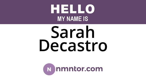 Sarah Decastro
