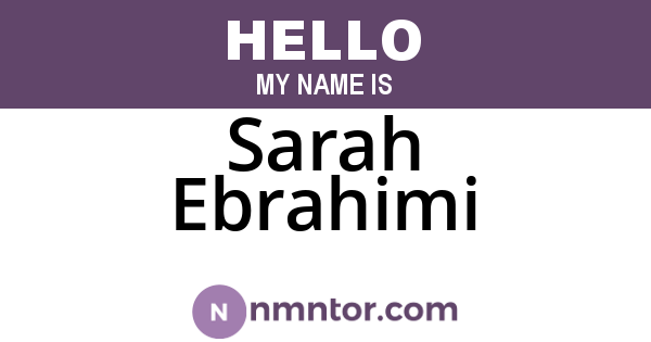 Sarah Ebrahimi