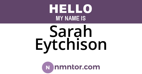 Sarah Eytchison