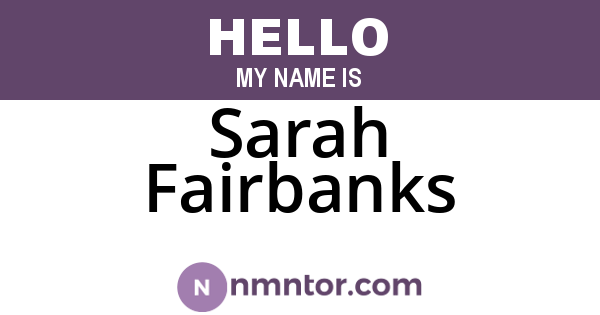 Sarah Fairbanks