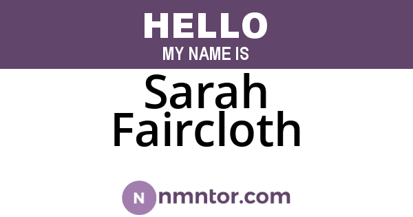 Sarah Faircloth