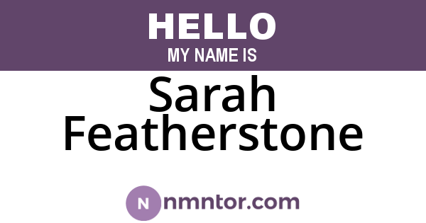 Sarah Featherstone