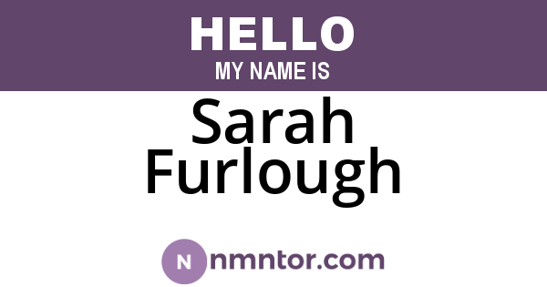 Sarah Furlough