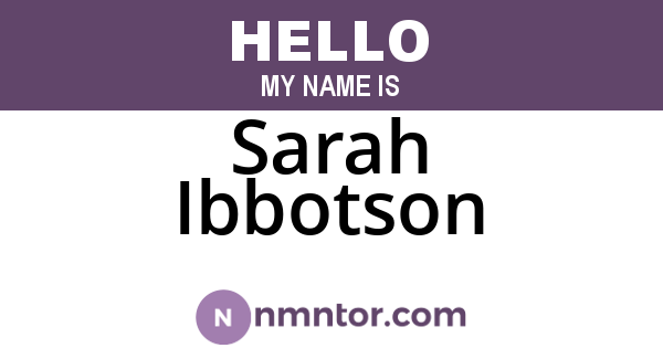 Sarah Ibbotson