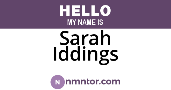 Sarah Iddings