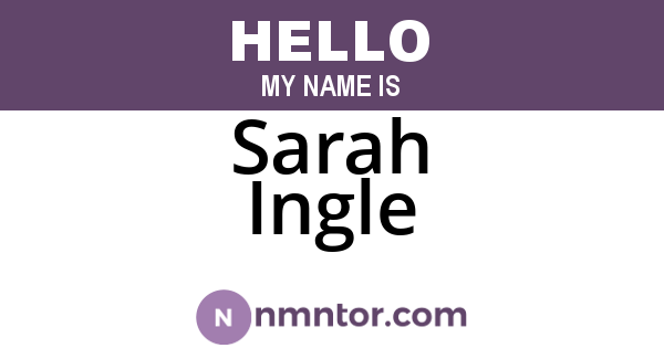 Sarah Ingle