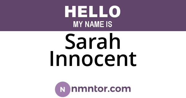 Sarah Innocent