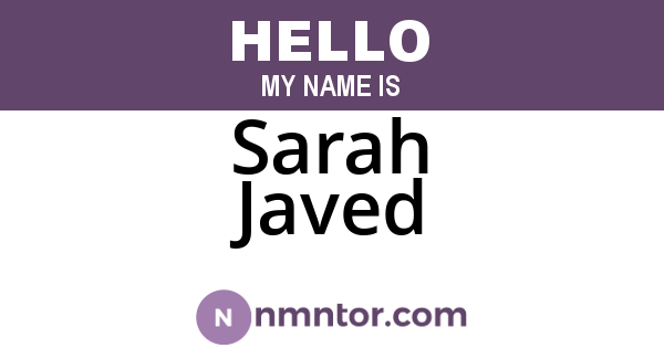 Sarah Javed