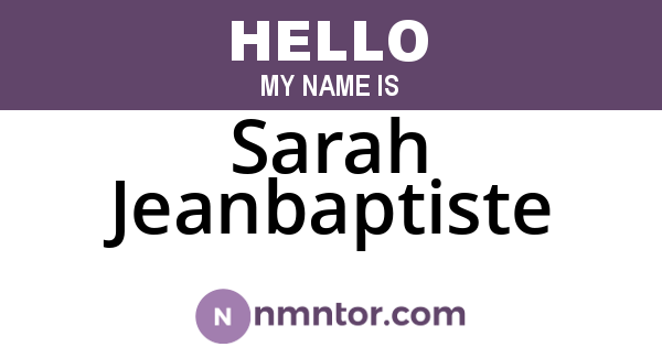 Sarah Jeanbaptiste