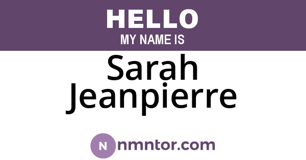 Sarah Jeanpierre