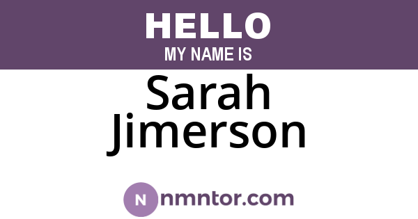 Sarah Jimerson