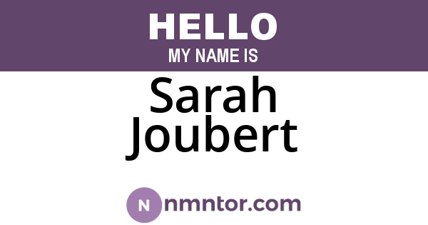 Sarah Joubert