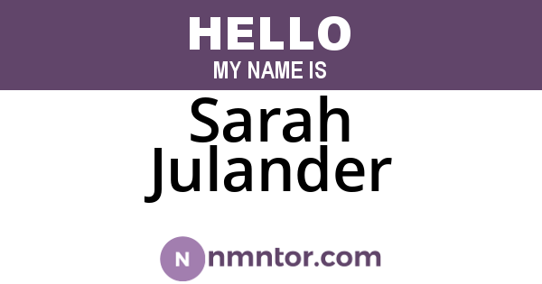 Sarah Julander
