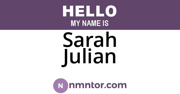Sarah Julian