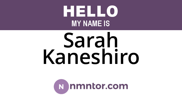 Sarah Kaneshiro