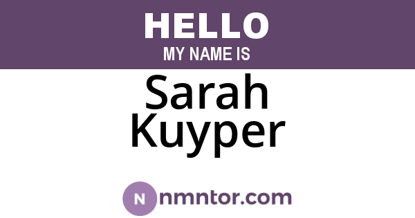 Sarah Kuyper