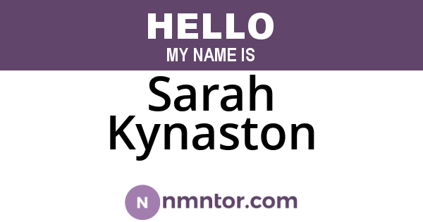 Sarah Kynaston