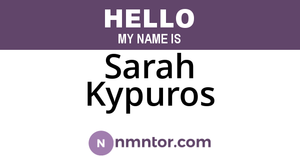 Sarah Kypuros