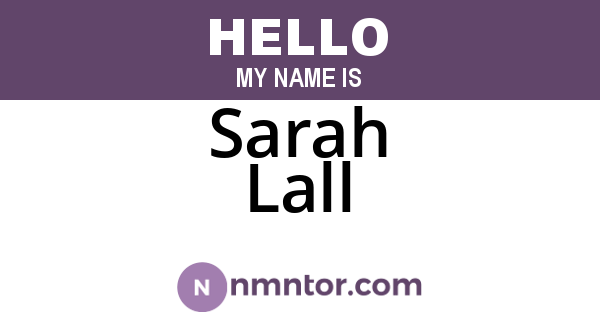 Sarah Lall